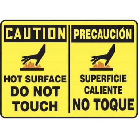 Accuform BILINGUAL OSHA CAUTION SAFETY SIGN HOT SBMWLD608MXP
